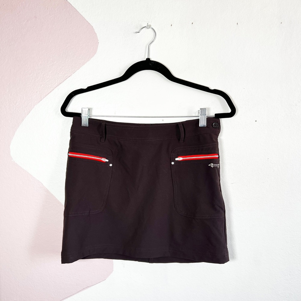 Louis Castel Women's Size 70 Waist 30 Dark Brown Golf Skirt Skort